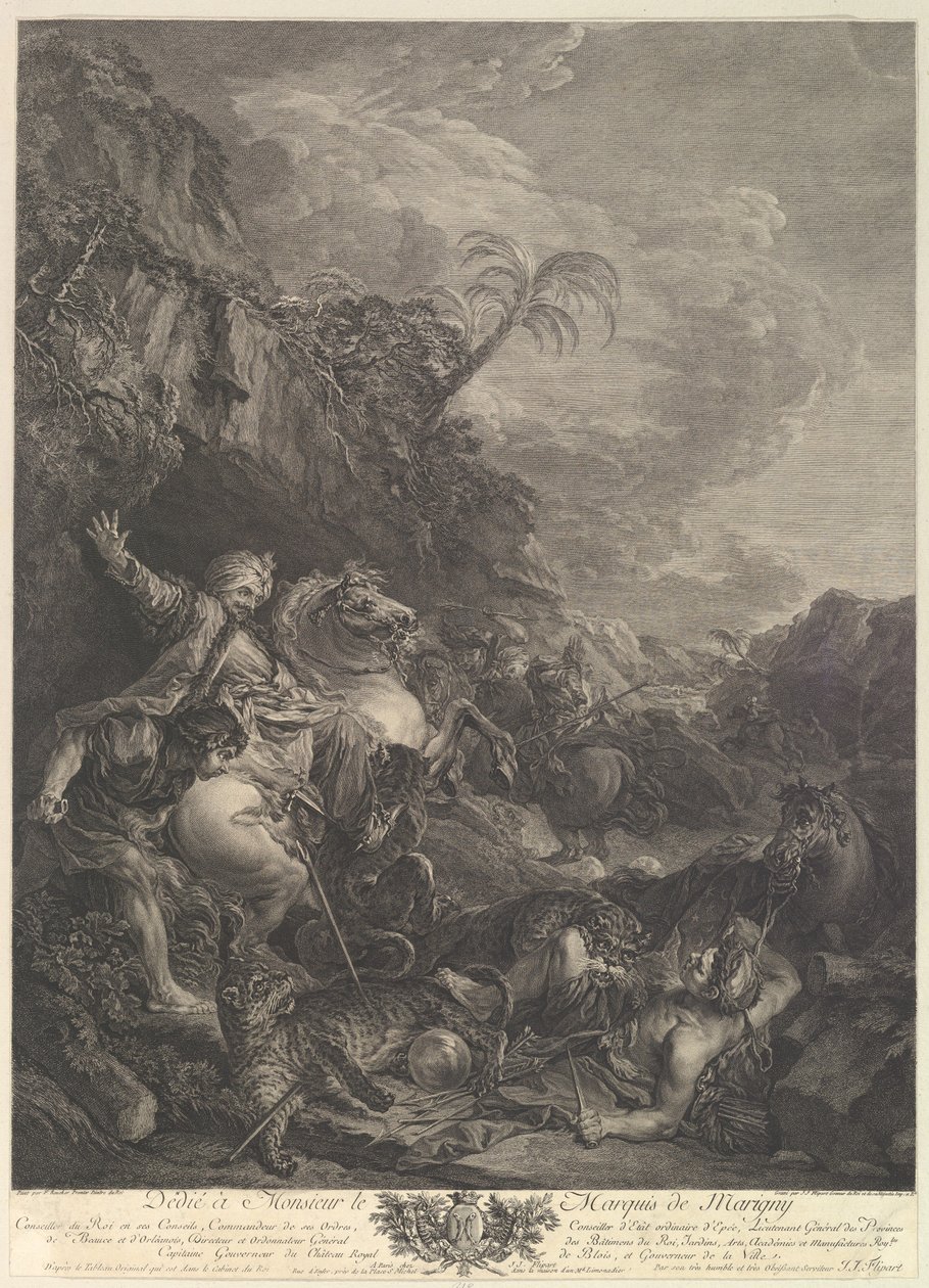 The Tiger Chase The Tiger Chase, 1700-talet. av Jean Jacques Flipart