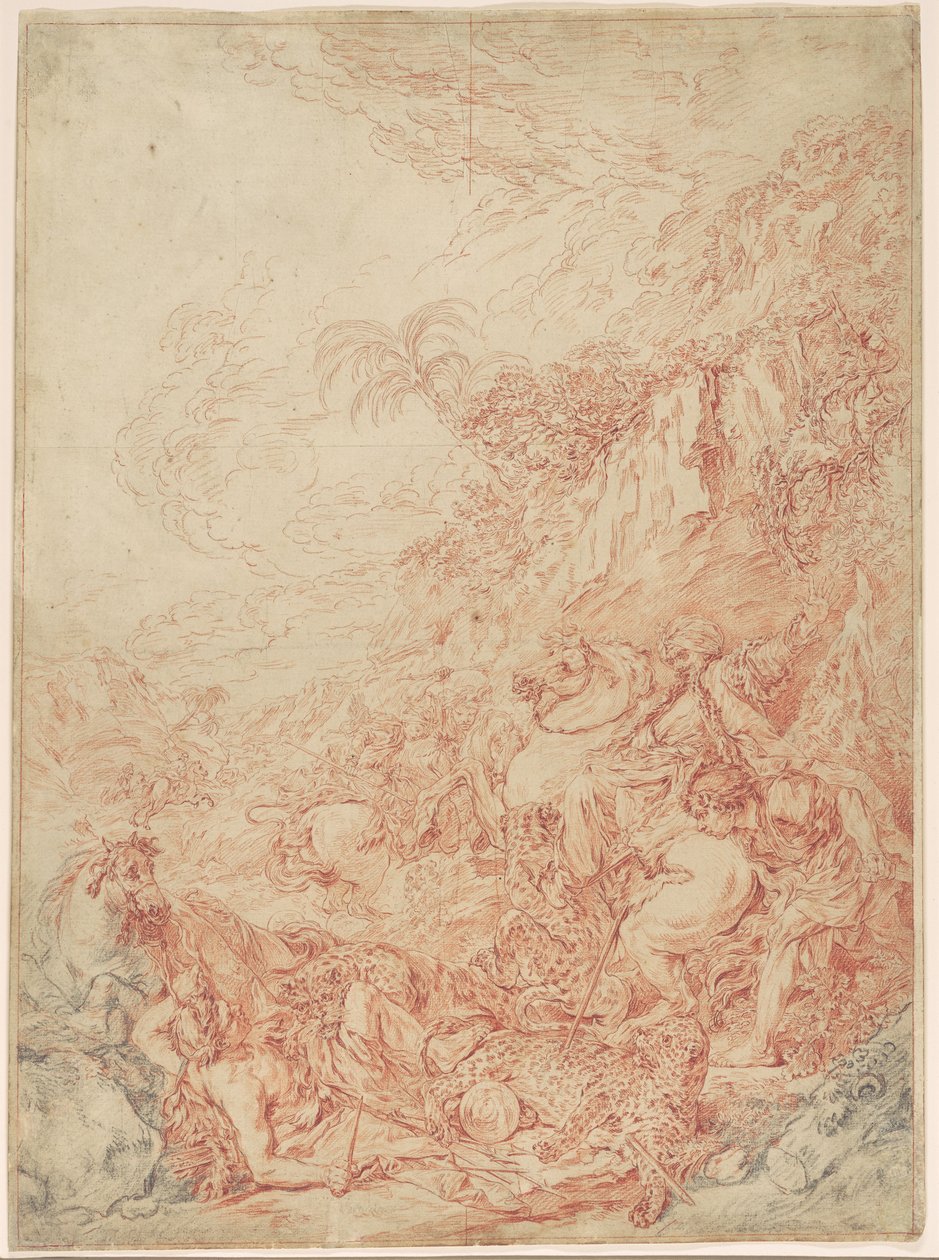 Leopardjakt av Jean Jacques Flipart