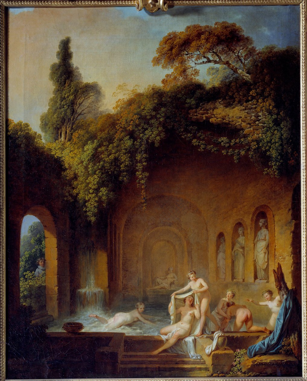 Nymfernas bad Målning av Jean Jacques Francois Barbier l
