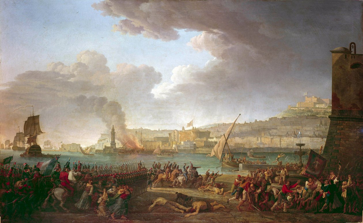Inträde i Neapel av den franska armén under befäl av General Championet 21 januari av Jean Jacques Francois Taurel