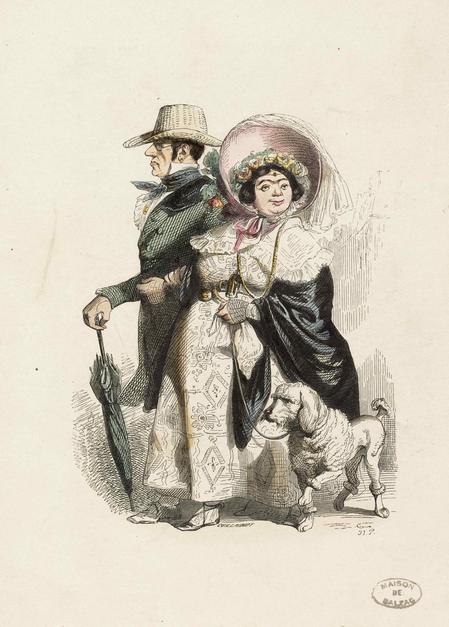 En Rentier och hans fru, 1840. av Jean Jacques Grandville