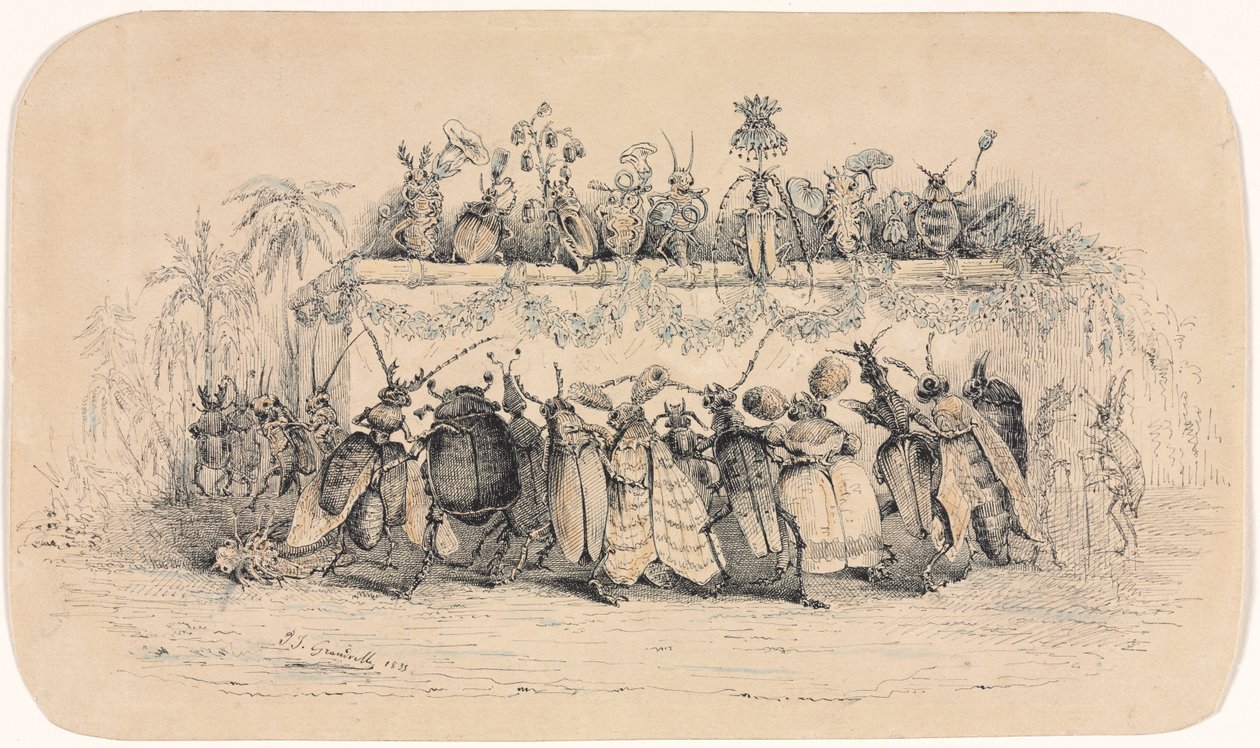 En insektsboll, 1835. av Jean Jacques Grandville