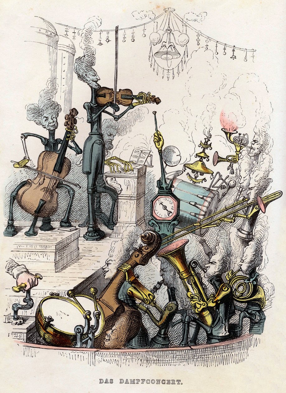 Ångkonsert, 1844. av Jean Jacques Grandville