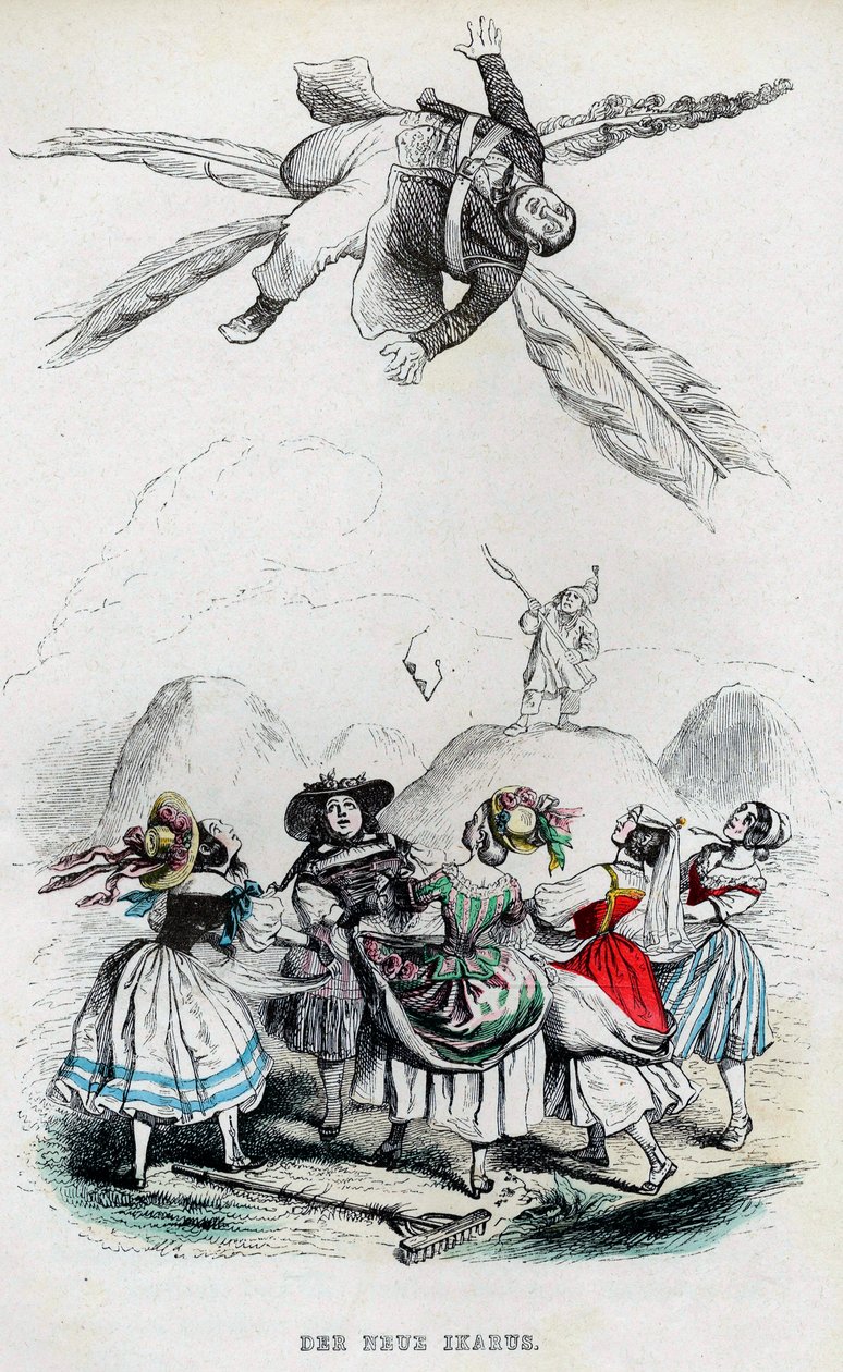 Den nya Ikaros, 1840-talet. av Jean Jacques Grandville