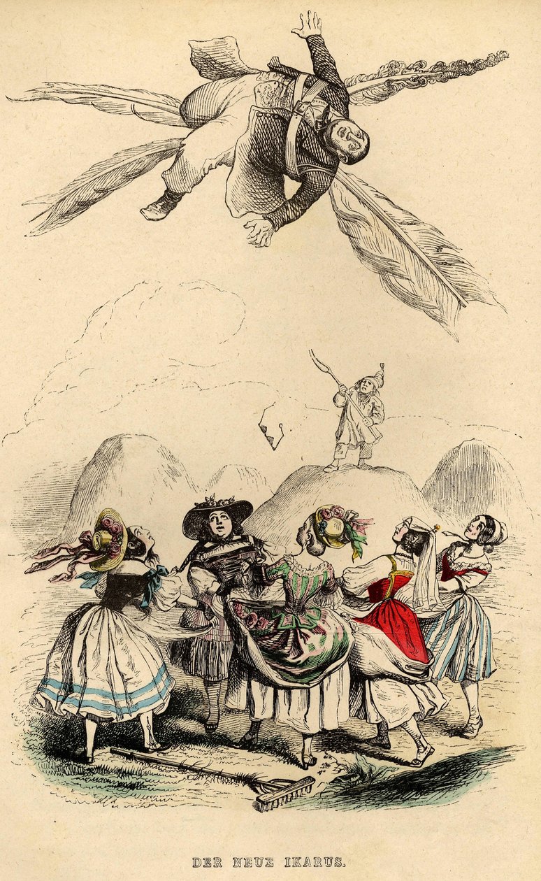 Den nya Ikaros, 1840-talet av Jean Jacques Grandville