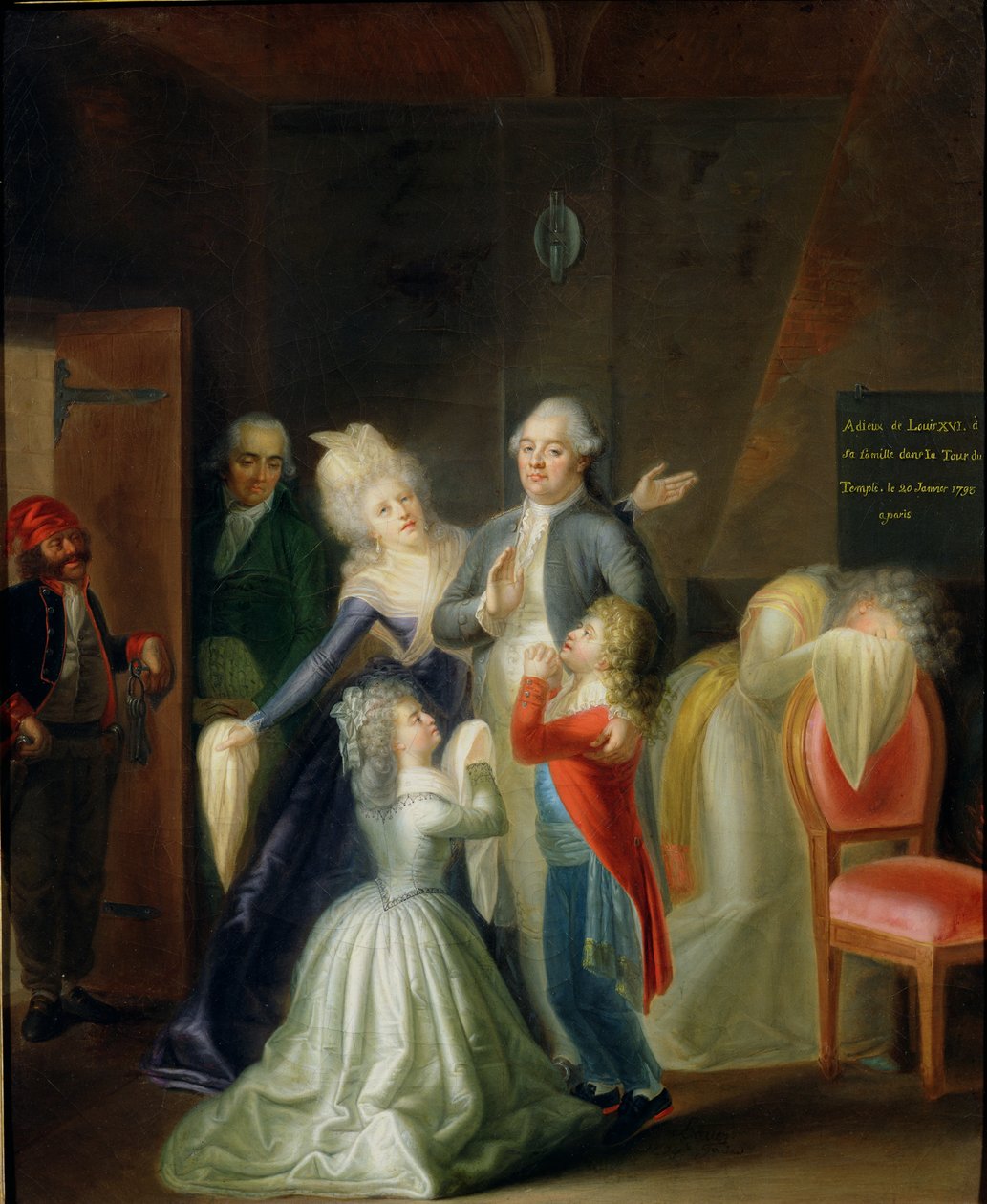 Farväl till Ludvig XVI av hans familj i templet, 20 januari 1793 av Jean Jacques Hauer