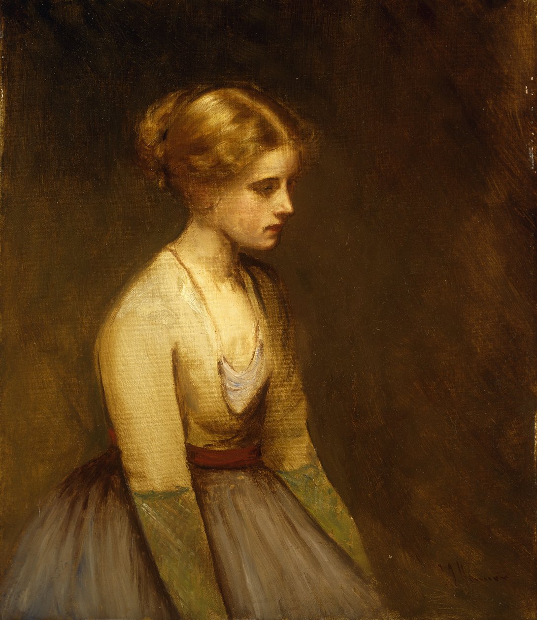 Studie av en ljushårig skönhet av Jean Jacques Henner