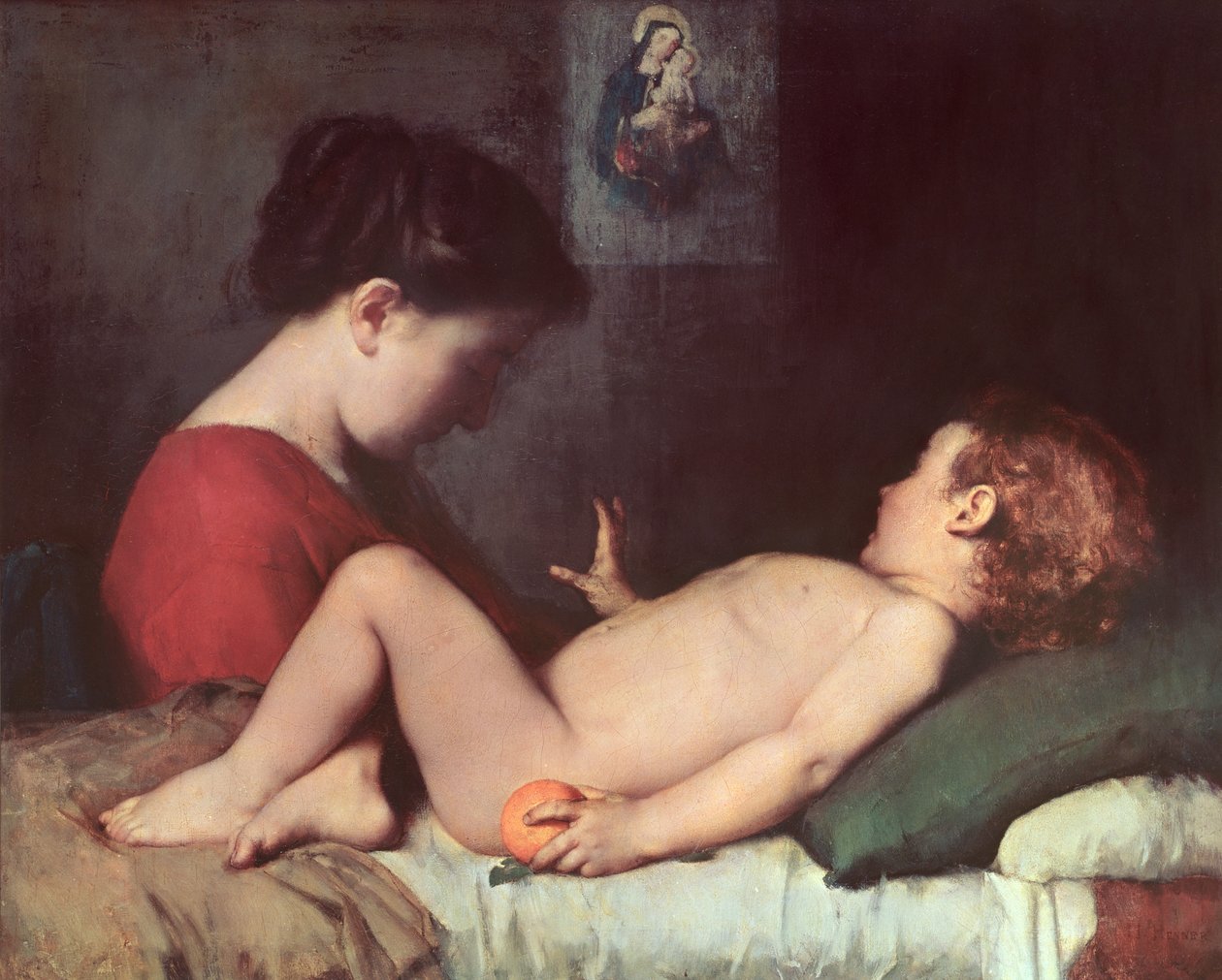 The Awakening Child swed av Jean Jacques Henner