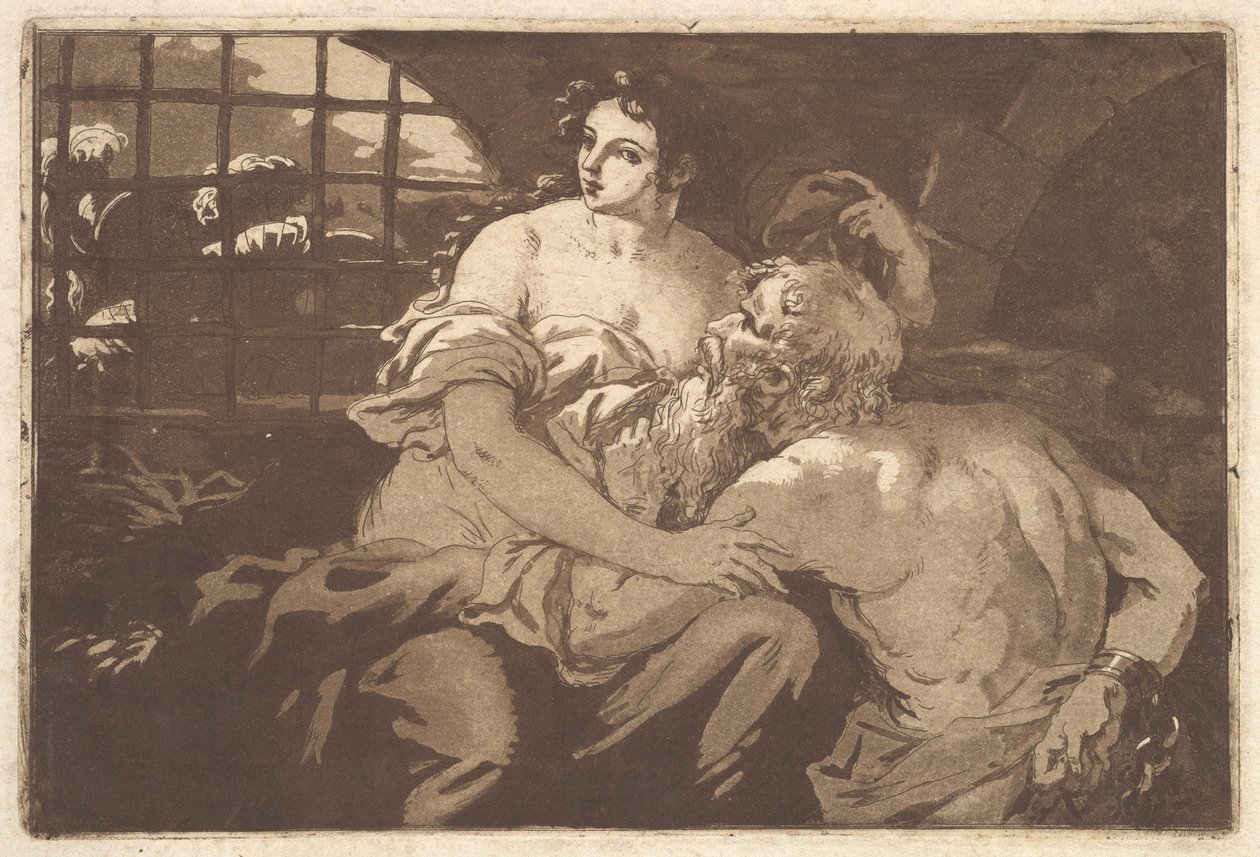 Roman Charity, i ett album innehållande Recueil de Compositions par..., 1782-1821. av Jean Jacques Lagrenee