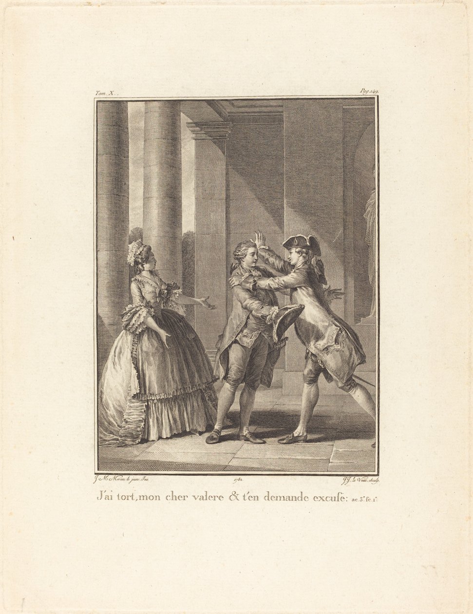 Jag har fel, min kära Valère, och ber om ursäkt av Jean Jacques Le Veau after Jean Michel Moreau