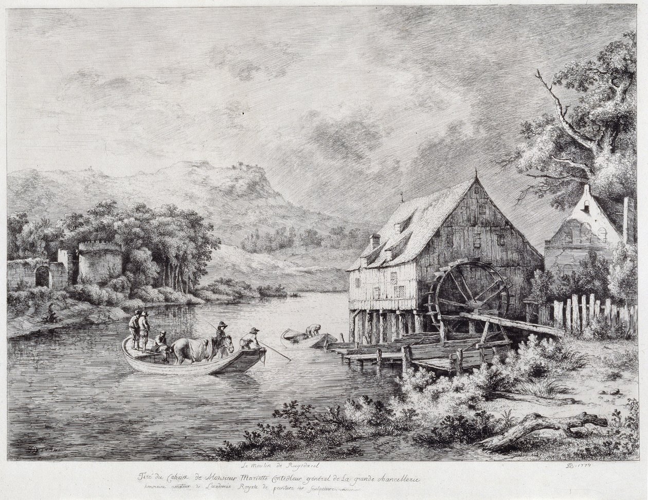 En kvarn vid flodens strand, 1774 av Jean Jacques de Boissieu