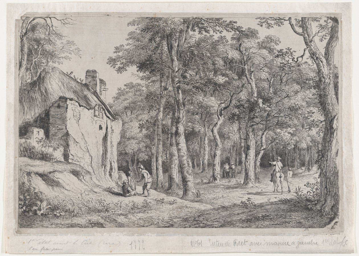Stuga vid ingången till en skog, 1772. av Jean Jacques de Boissieu