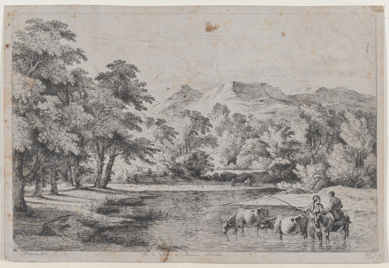 Landskap efter Fouquières, 1772. av Jean Jacques de Boissieu