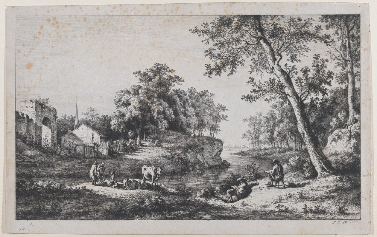 Landskap i Ambronay, 1796. av Jean Jacques de Boissieu