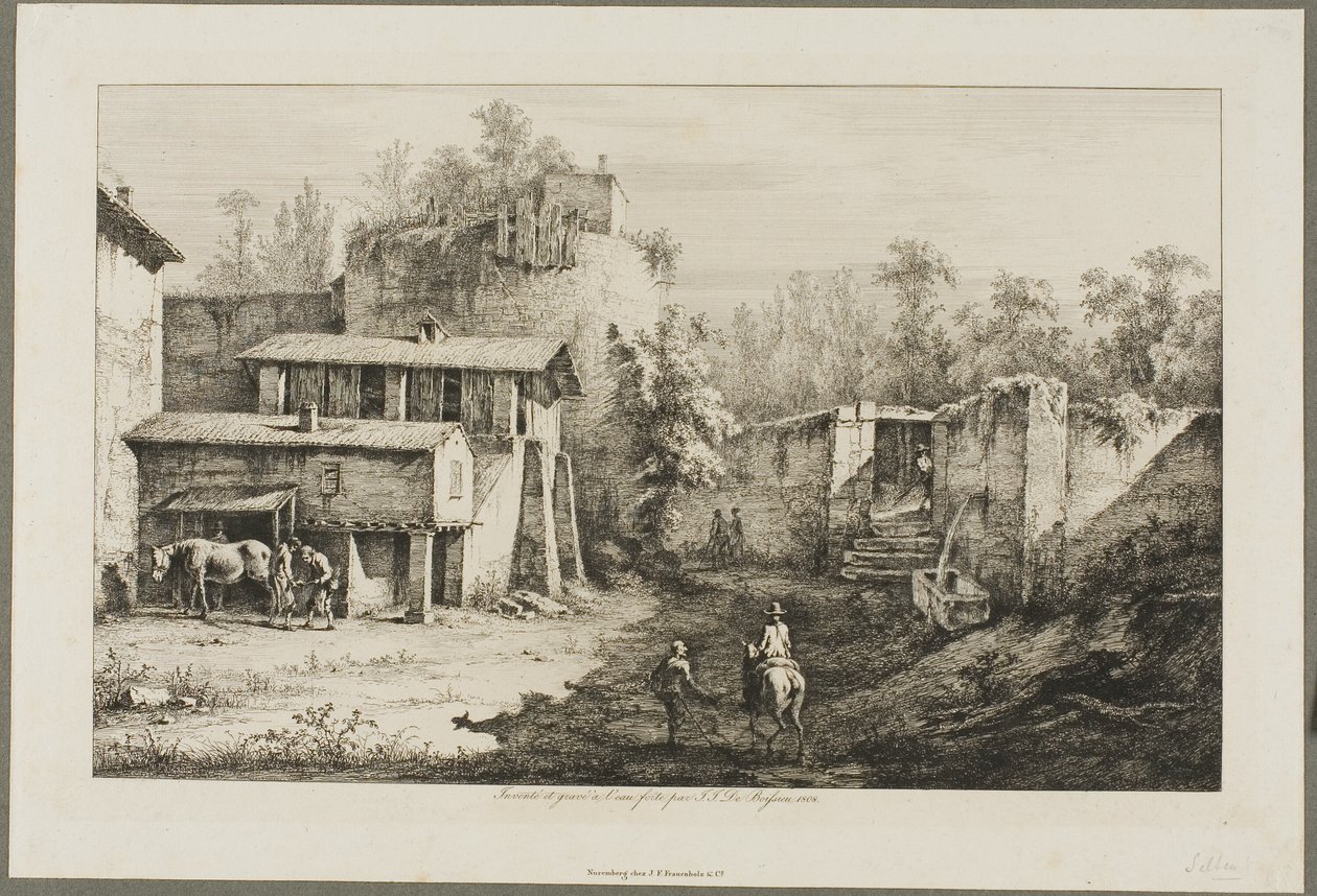Landskap med ryttare och smed av Jean-Jacques de Boissieu