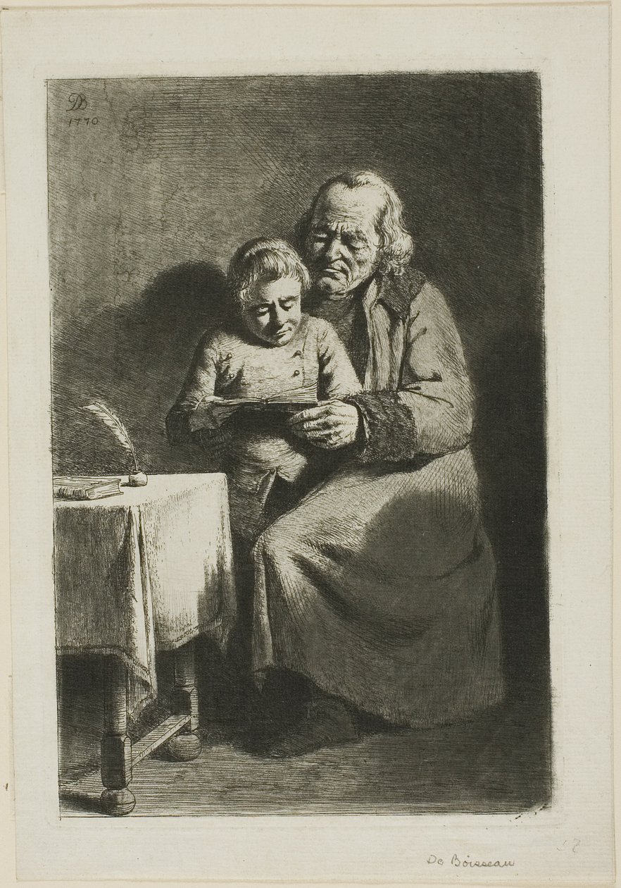 Gubben med en pojke som läser av Jean Jacques de Boissieu
