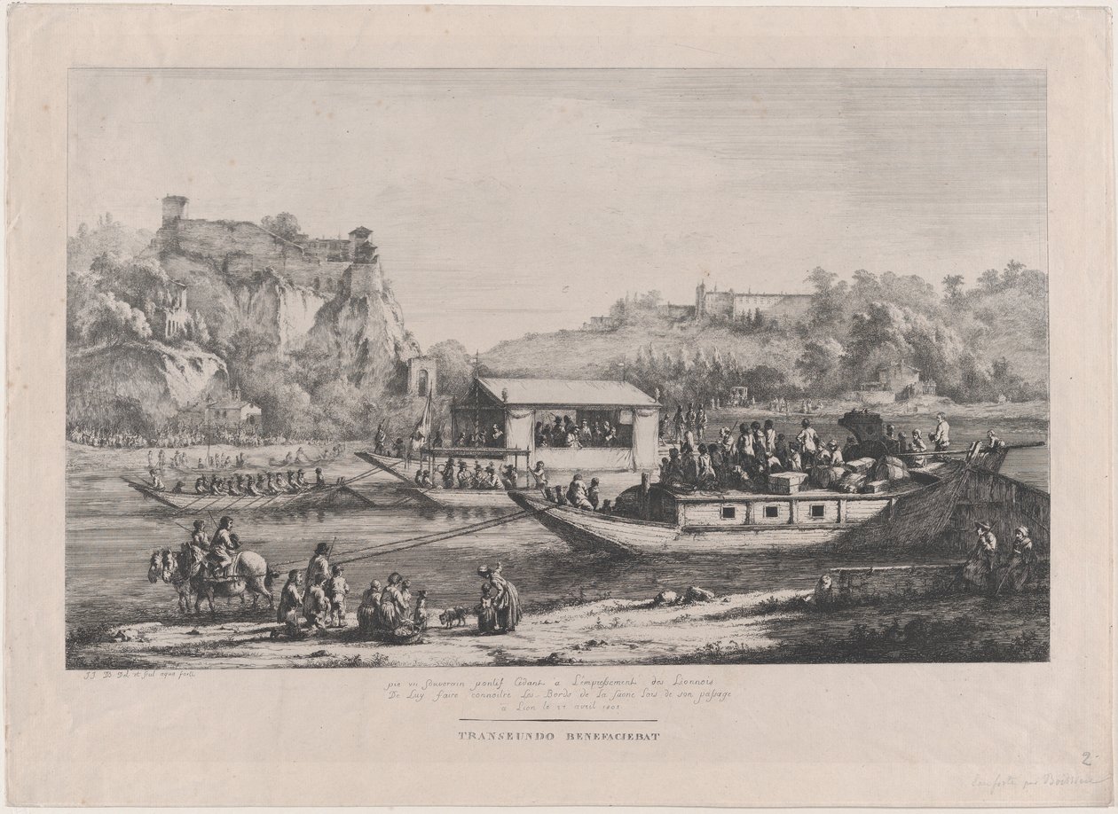 Påven Pius VII på Saône, 1805. av Jean Jacques de Boissieu