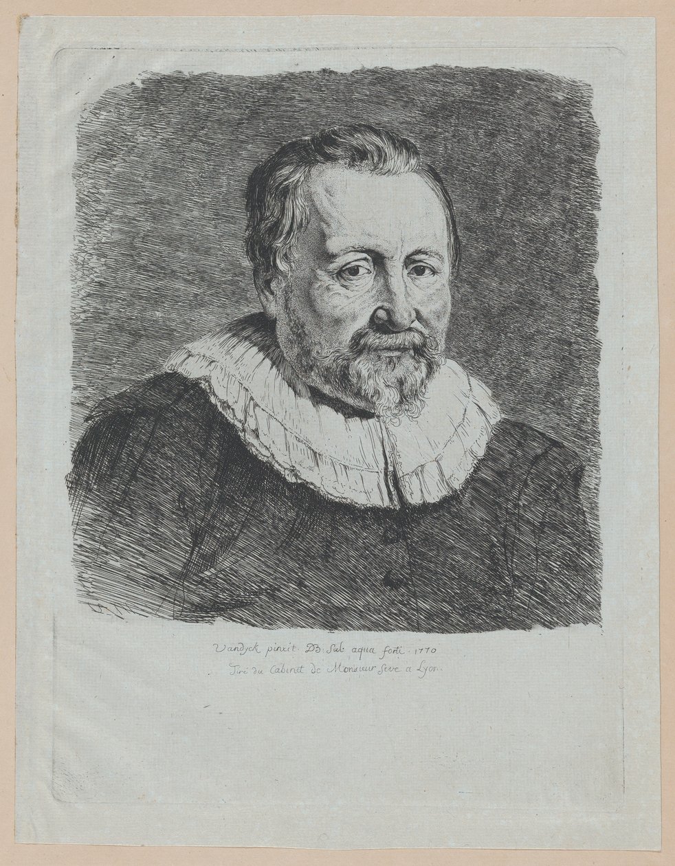 Porträtt, efter Van Dyck, 1770. av Jean Jacques de Boissieu