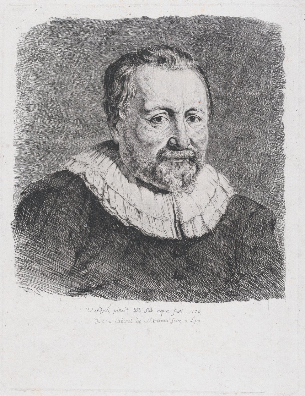 Porträtt, efter Van Dyck, 1770. av Jean Jacques de Boissieu