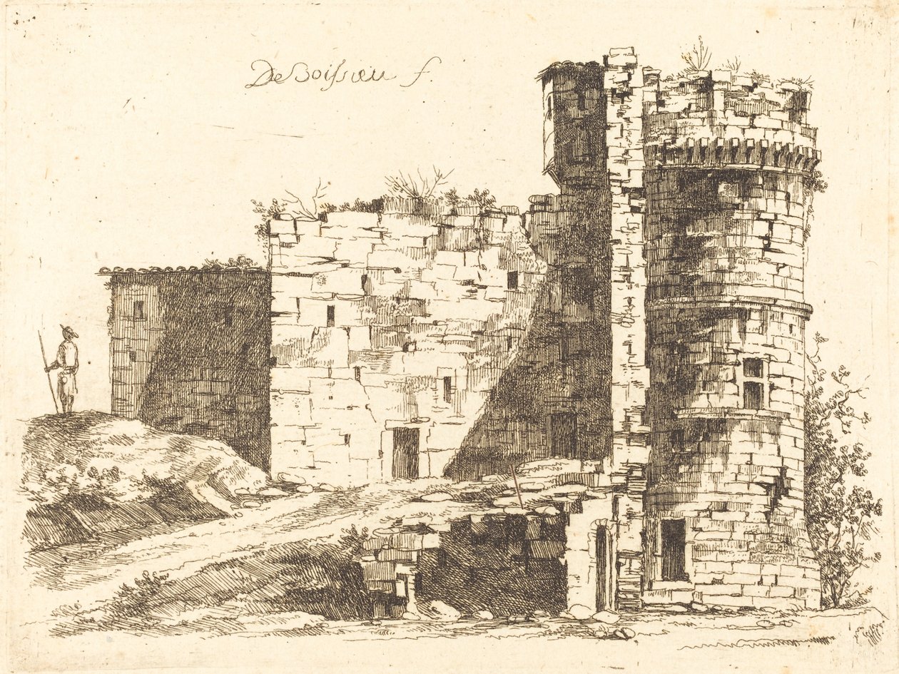 Ruinerna av Chateau Saint-Chamond, Loire av Jean Jacques de Boissieu