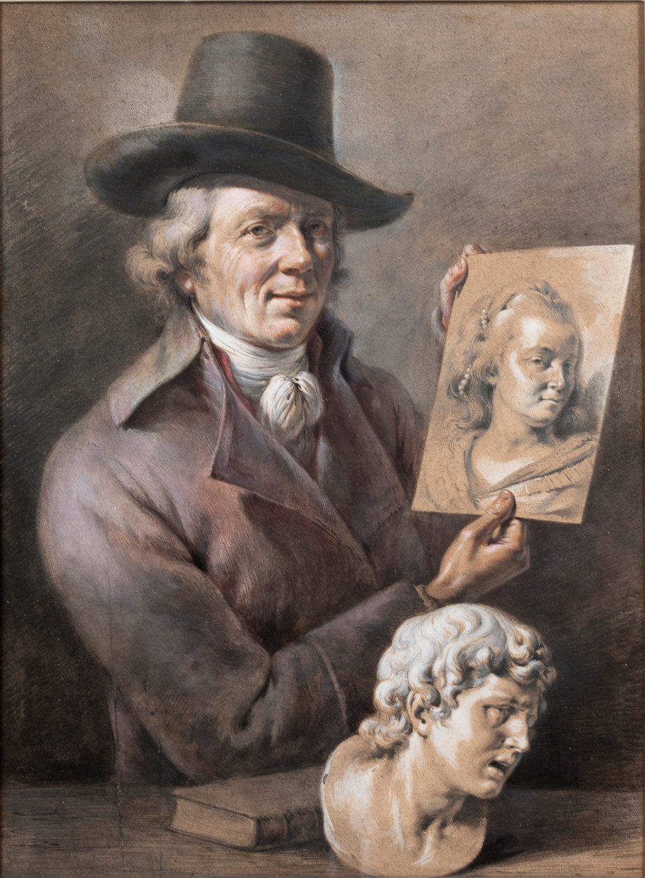 Självporträtt, andra hälften av 1700-talet.. av Jean Jacques de Boissieu