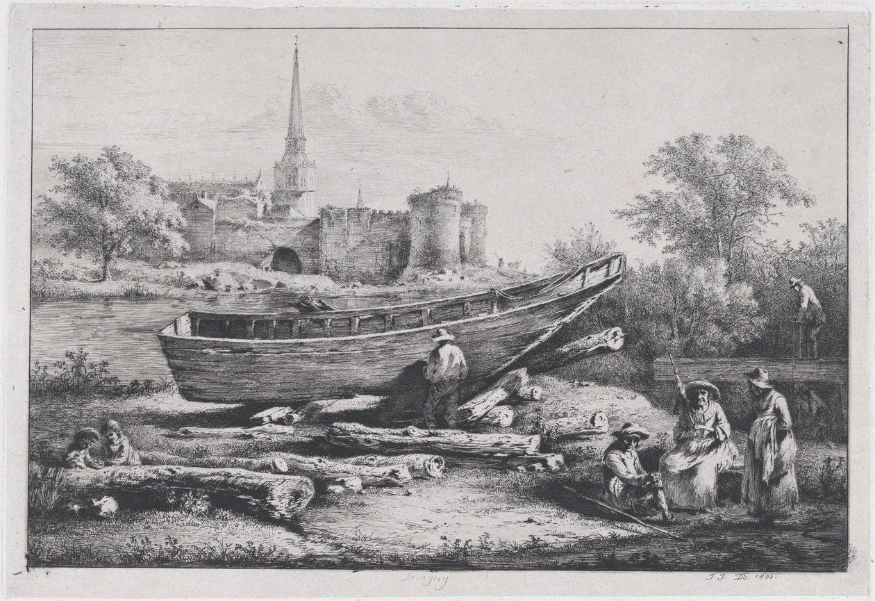 Byggplatsen, i Savigny, 1803. av Jean Jacques de Boissieu