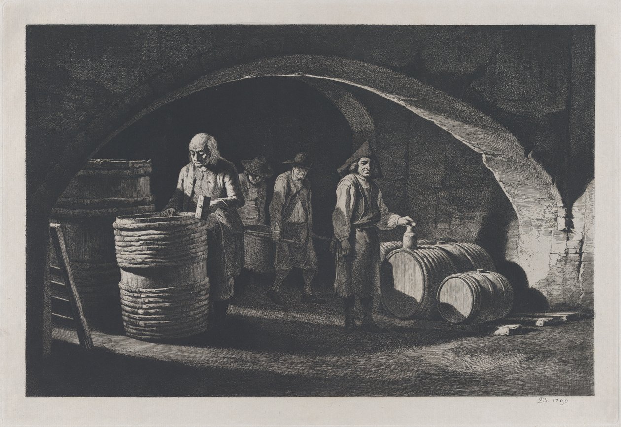 The Coopers, sent 1800-talsreproduktion av 1790 original. av Jean Jacques de Boissieu