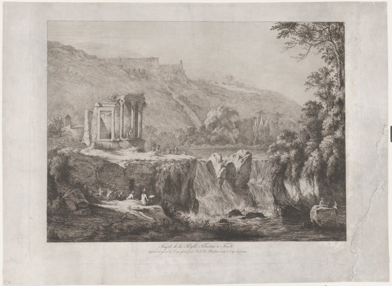 Utsikt över Temple of the Tiburtine Sibyl, 1809. av Jean Jacques de Boissieu