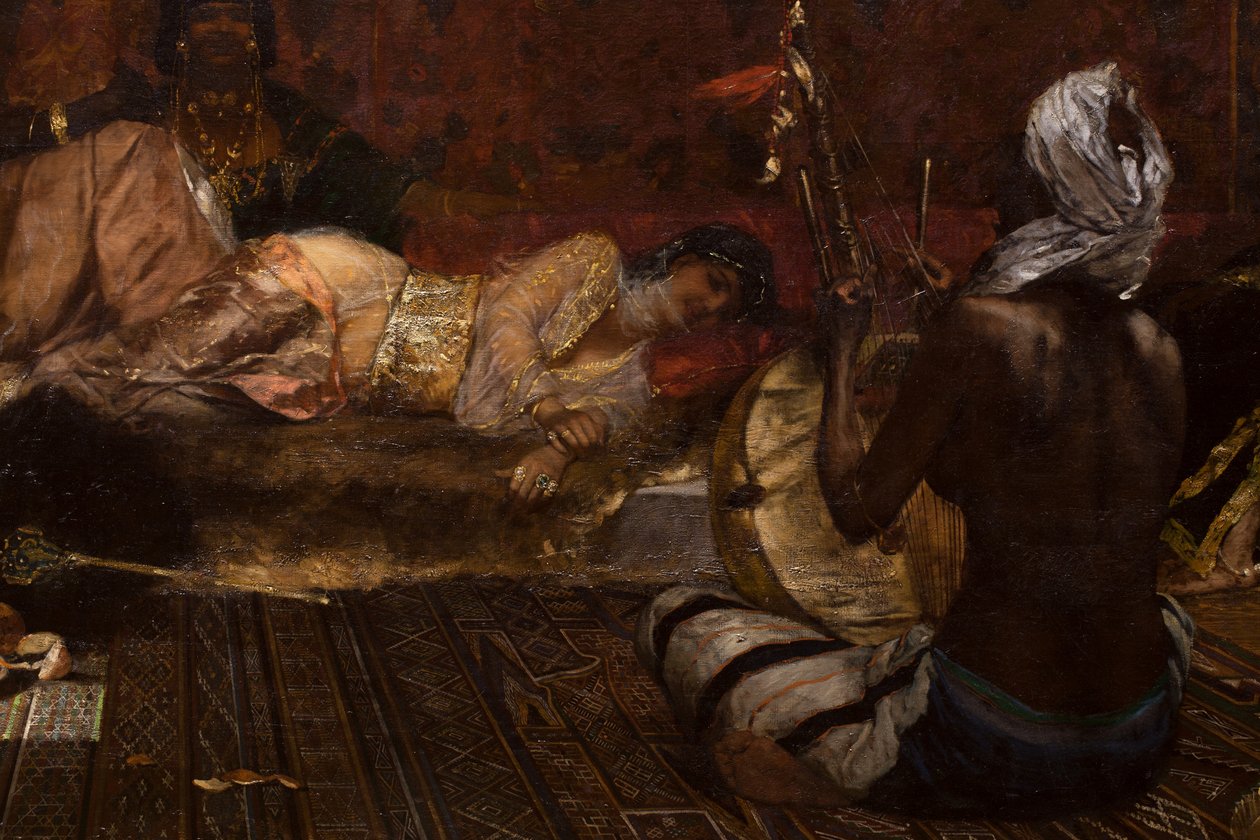 Interiör från ett harem i Marocko (detalj) av Jean Joseph Benjamin Constant