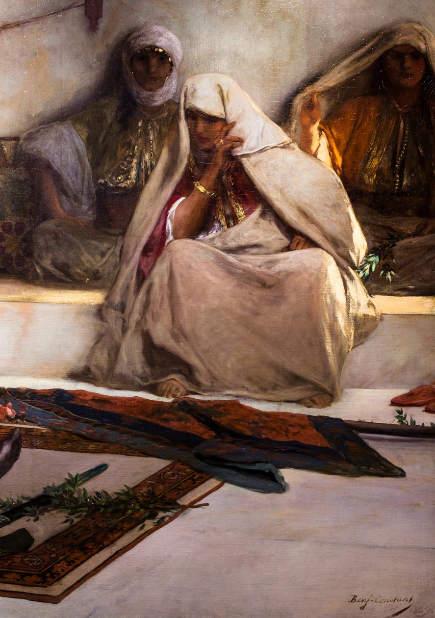 Le jour des funerailles - Scen från Marocko (detalj) av Jean Joseph Benjamin Constant