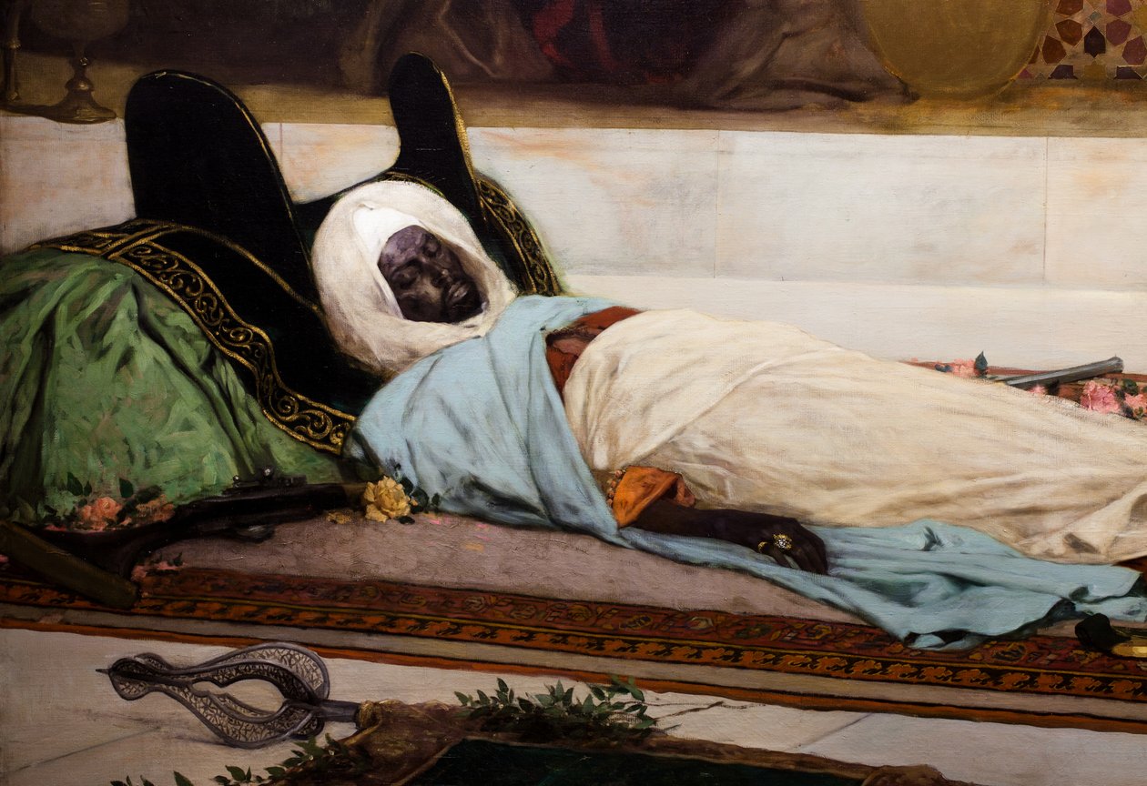 Le jour des funerailles - Scen från Marocko (detalj) av Jean Joseph Benjamin Constant