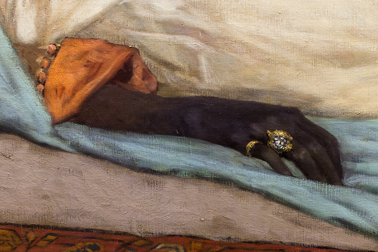 Le jour des funerailles - Scen från Marocko (detalj) av Jean Joseph Benjamin Constant