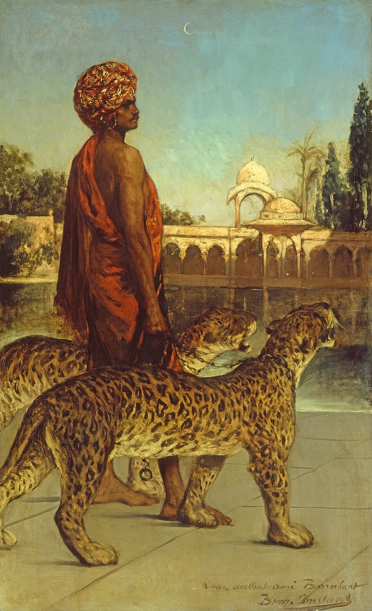 Slottsvakten med två leoparder av Jean Joseph Benjamin Constant