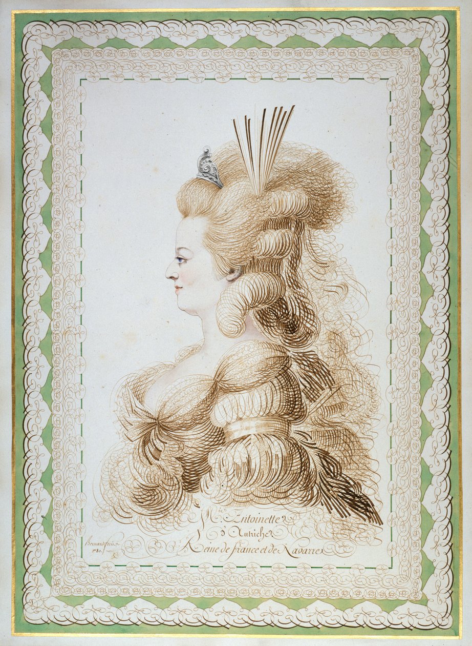 Porträtt av Marie Antoinette 1755-1793, ärkehertiginna av Österrike och drottning av Frankrike..., 1780. av Jean Joseph Bernard