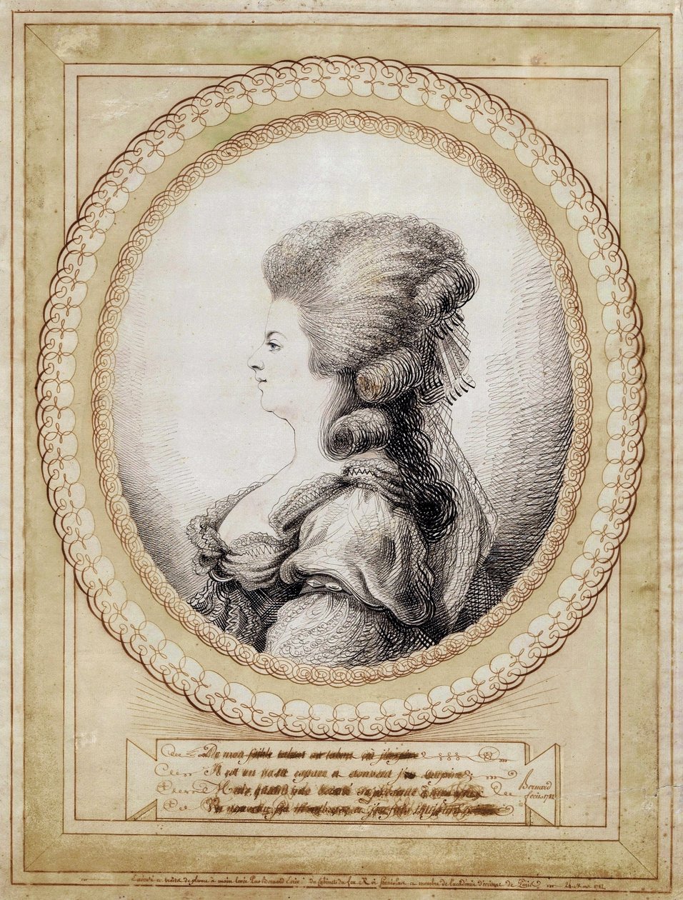 Porträtt av Marie Antoinette av Österrike. av Jean Joseph Bernard