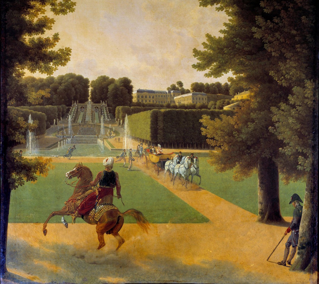 Vandringen i parken Saint Cloud Painting av Joseph Bidault (1758-1846) 1808 Paris, Musee Marmottan av Jean Joseph Bidault