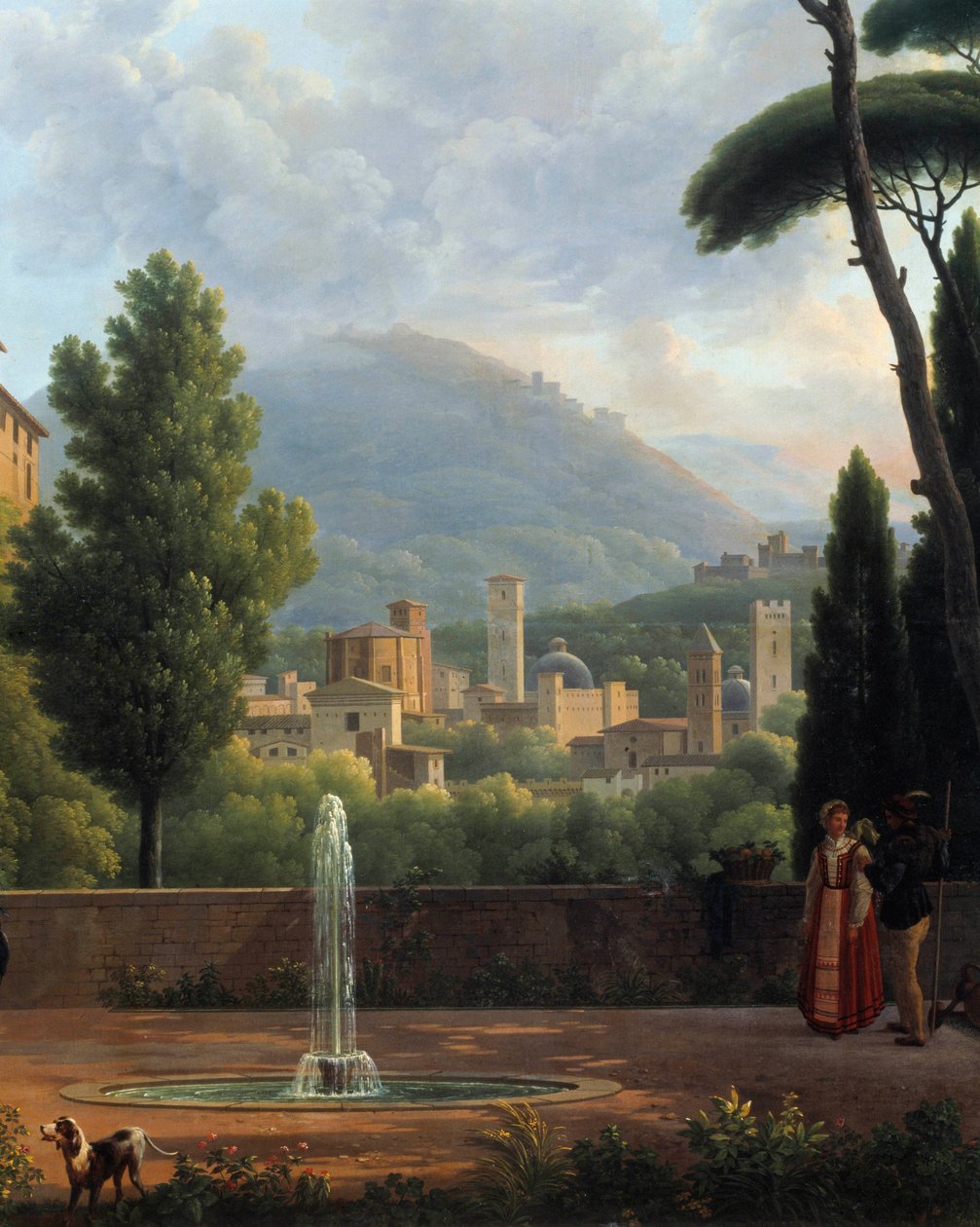 Landskapet har fontändetaljen av en målning av Joseph Bidault (1758-1846). 1821 Valencia. Museum of Fine Arts av Jean Joseph Bidault