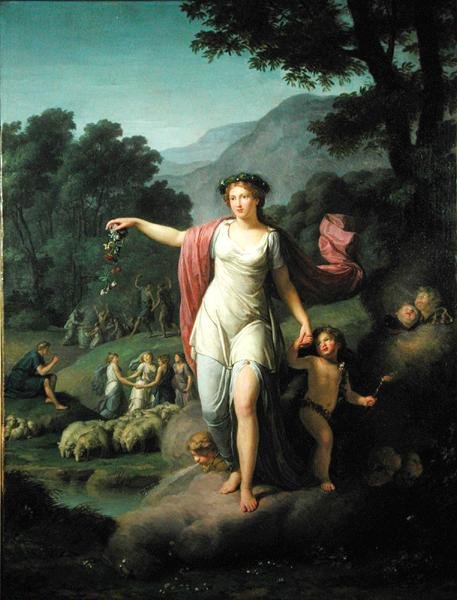 Spring (olie på lærred) swed av Jean Joseph Taillasson