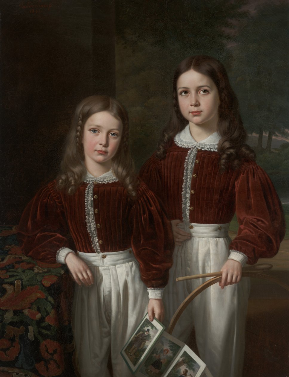 Porträtt av två barn, förmodligen sönerna till M. Almeric Berthier, Comte de LaSalle av Jean Joseph Vaudechamp