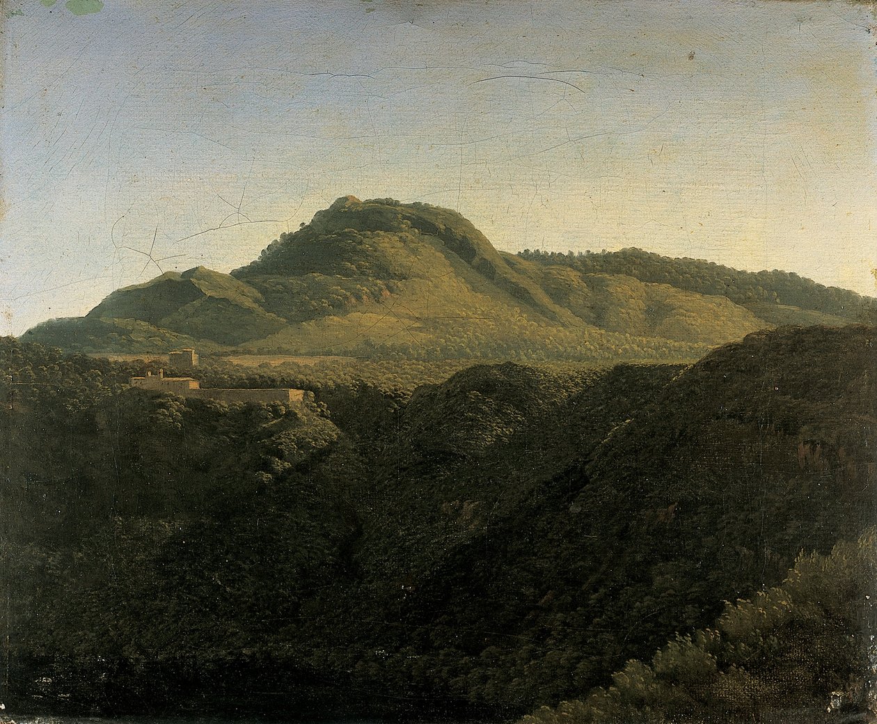 En utsikt över den romerska Campagna, med sjön Nemi av Jean Joseph Xavier Bidauld