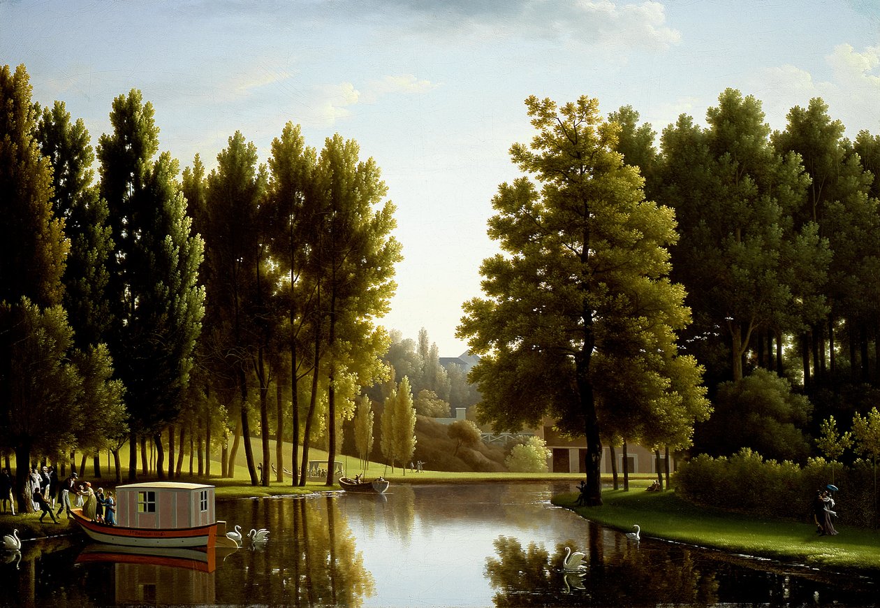 Franska: Le parc à Mortefontaine Parken vid Mortefontaine av Jean Joseph Xavier Bidauld