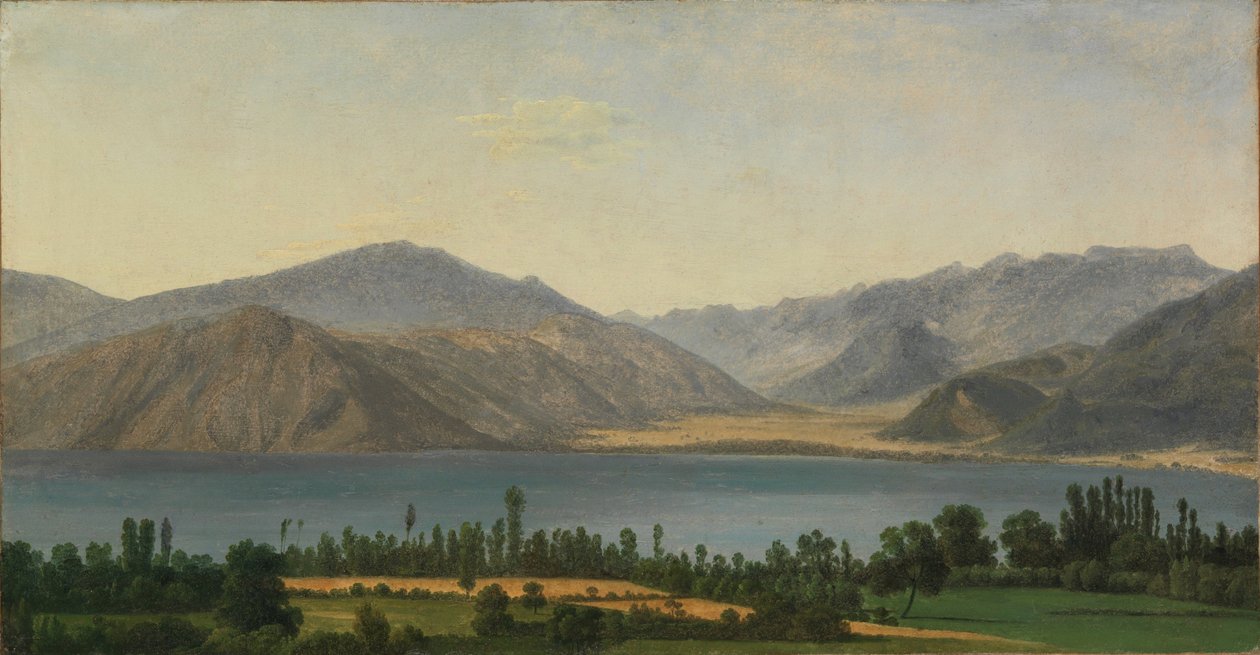 Fucinosjön och Abruzzibergen av Jean Joseph Xavier Bidauld