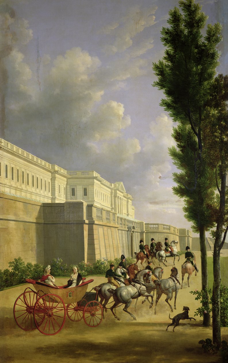 Napoleon I (1769-1821) och Marie-Louise (1791-1847) på väg på jakt i Compiegne, 1811 av Jean Joseph Xavier Bidauld