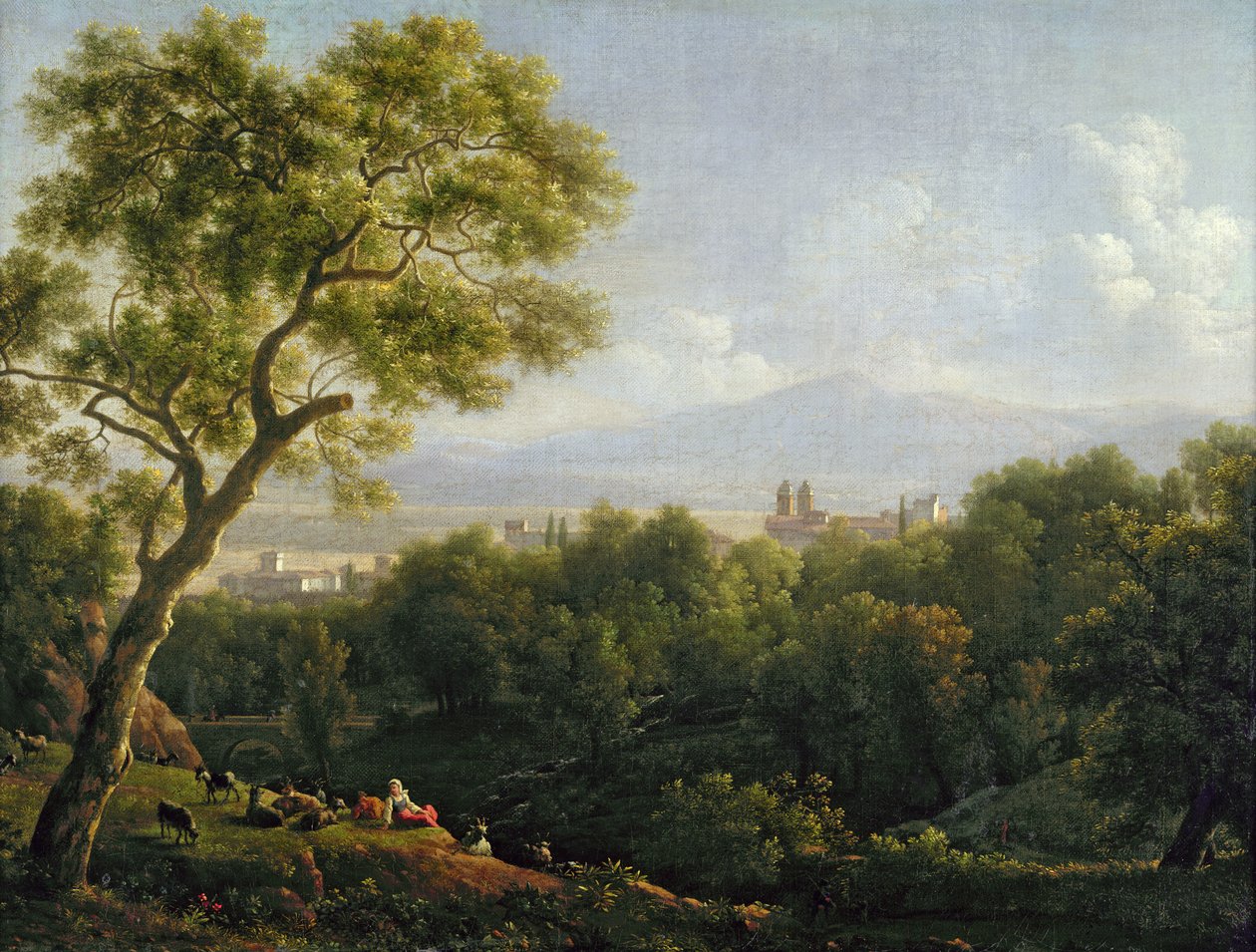 Utsikt över Frascati (olja på duk) av Jean Joseph Xavier Bidauld