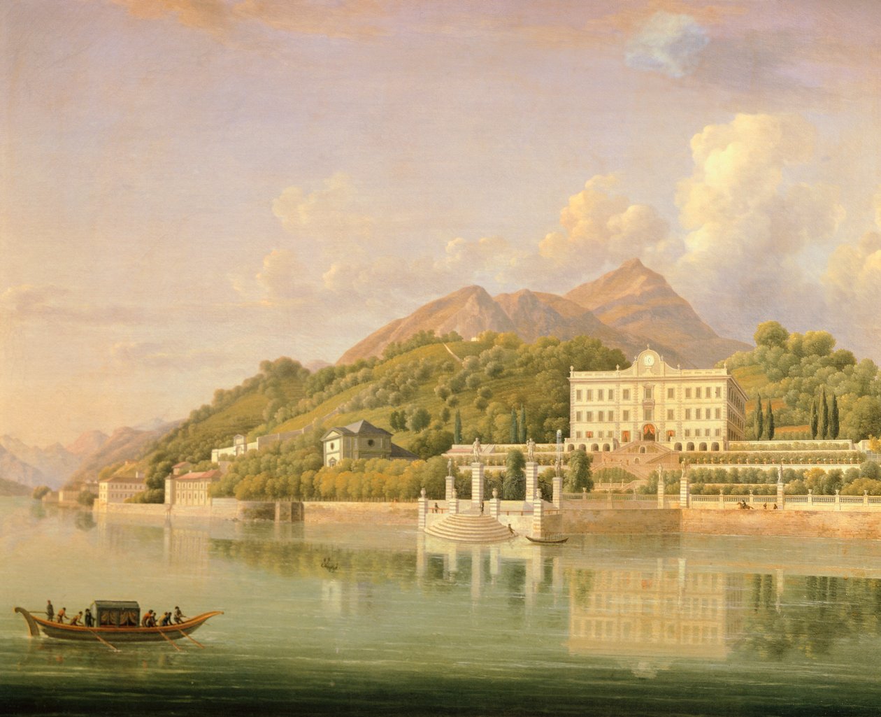 Villa Carlotta i Tremezzo vid Comosjön, av Jean Joseph Xavier Bidauld (1758-1846), Italien av Jean Joseph Xavier Bidauld