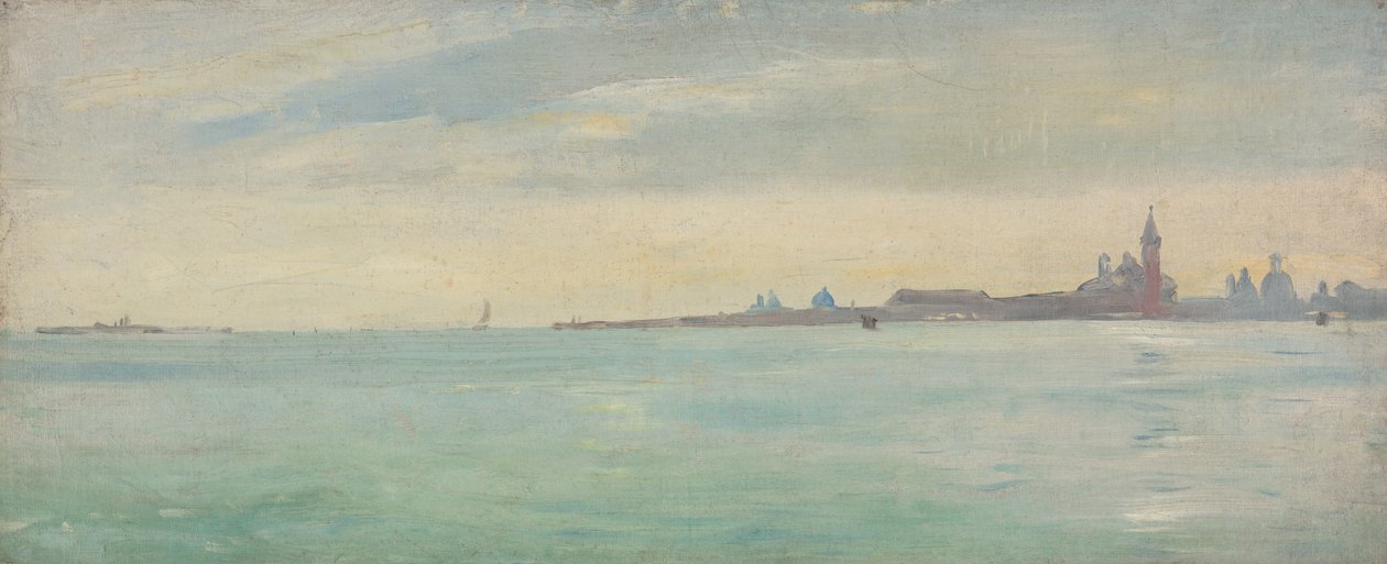 Venedig sett från den offentliga trädgården av Jean Jules Antoine Lecomte du Nouy