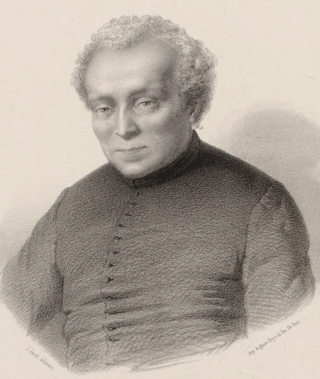 Porträtt av kompositören Louis Lambillotte 1797-1855. av Jean Julien Jacott