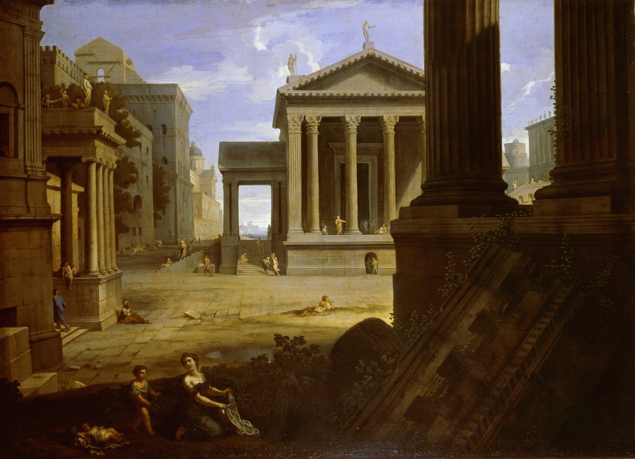 Torg i en gammal stad, slutet av 1630-talet av Jean Le Maire