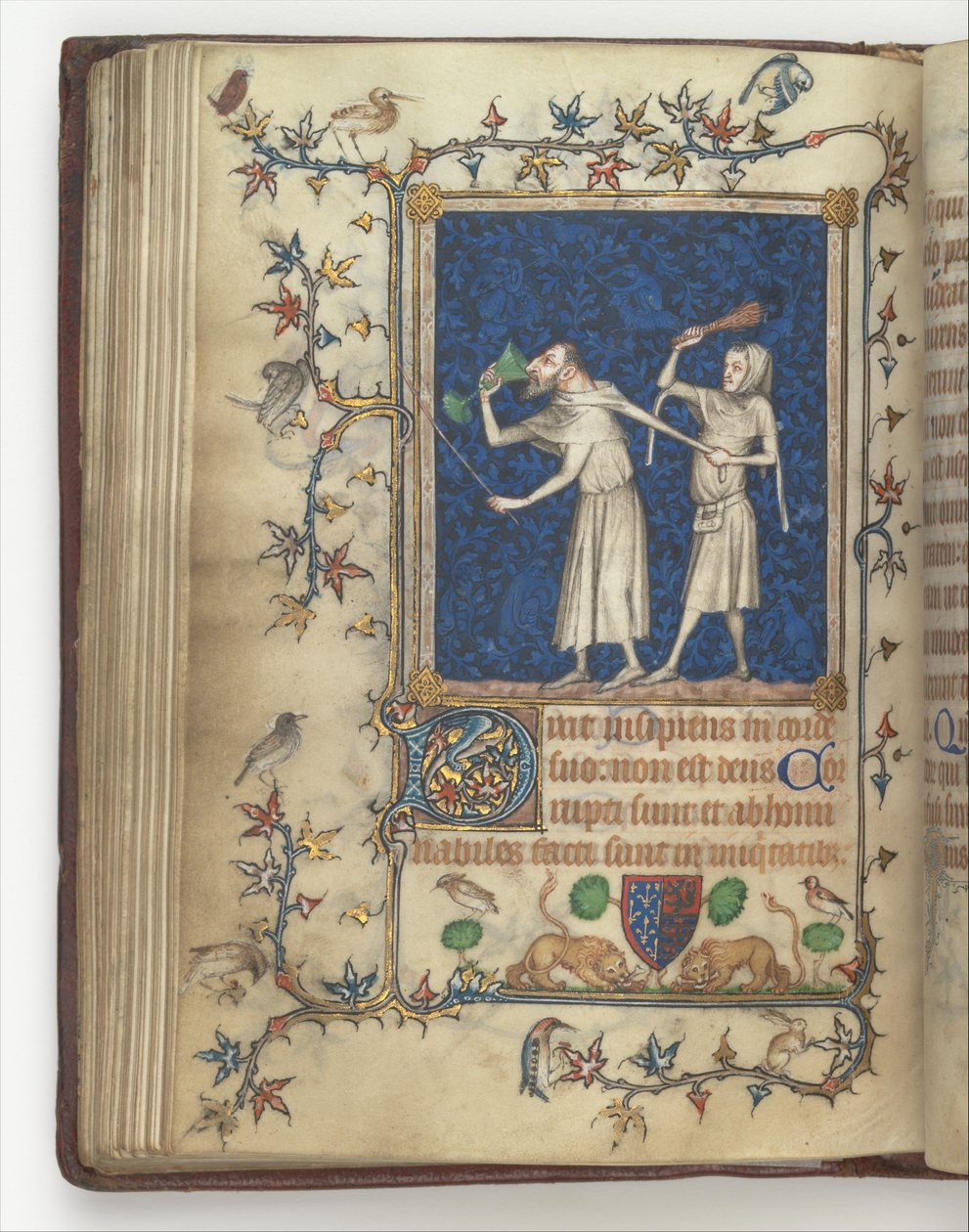 Böneboken i Bonne av Luxemburg, hertiginna av Normandie f.83v, före 1349 (manuskript) av Jean Le and workshop Noir