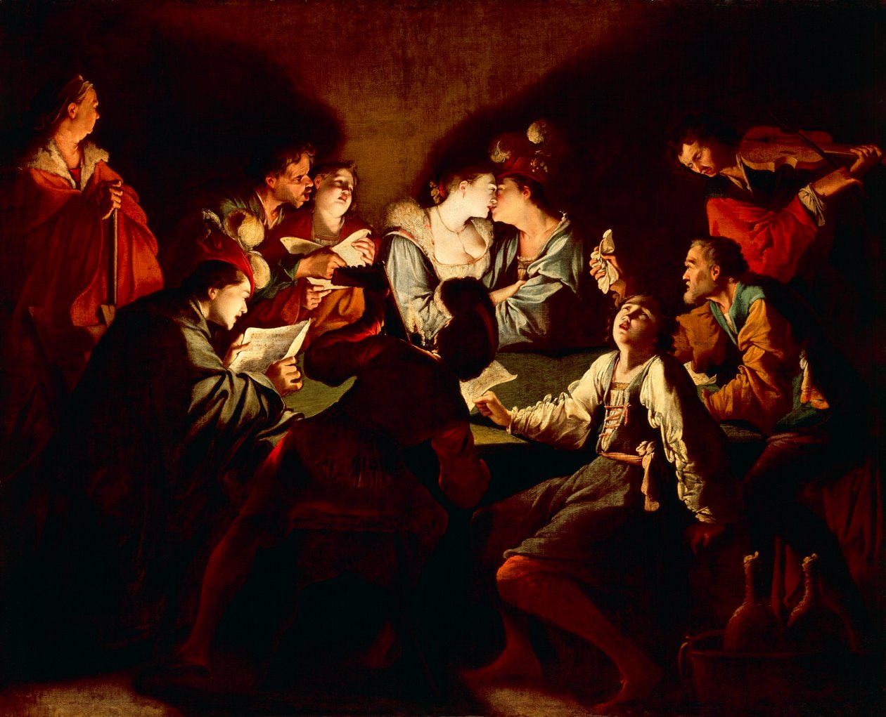 Nattkonsert, ca 1621/2 (olja på duk) av Jean Leclerc